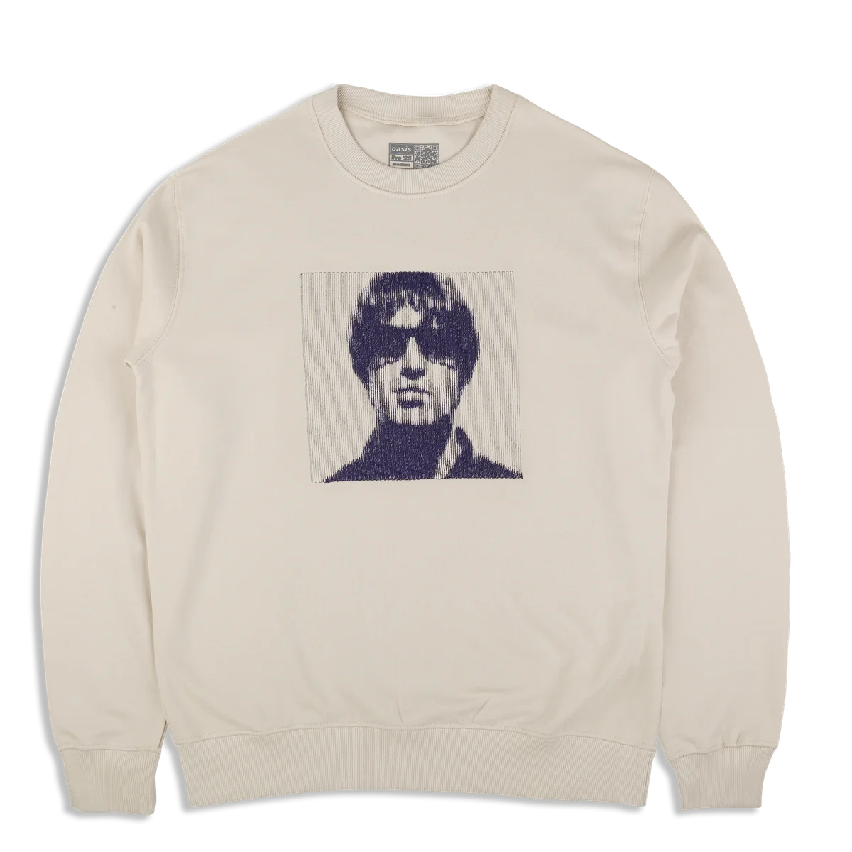Liam Embroidered Portrait Sweatshirt Cream