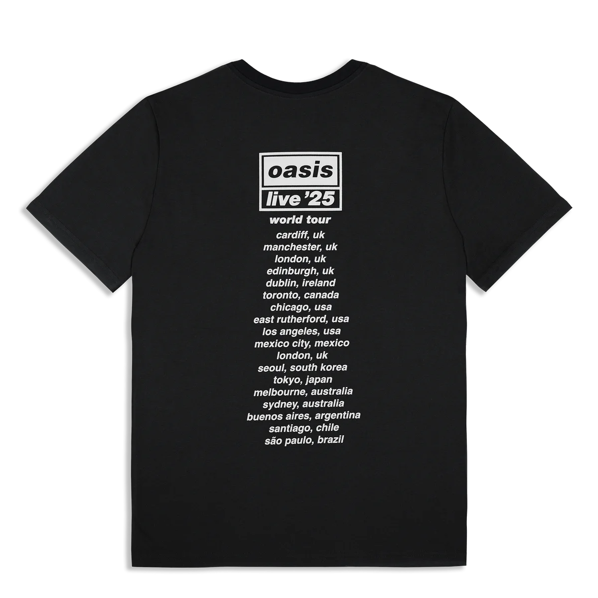 Live '25 Wonderwall World Tour T-Shirt Black — immagine 2